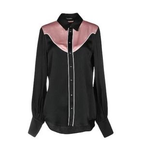 Wandering Black Mauve Satin Western Snap Front Shirt NWT Women's Size US 2 $500